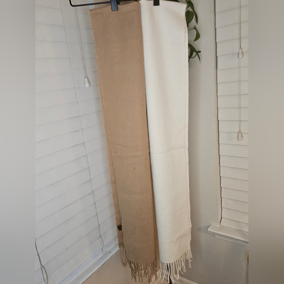 Bytu Wool Tan and Cream Scarves - Picture 1 of 11